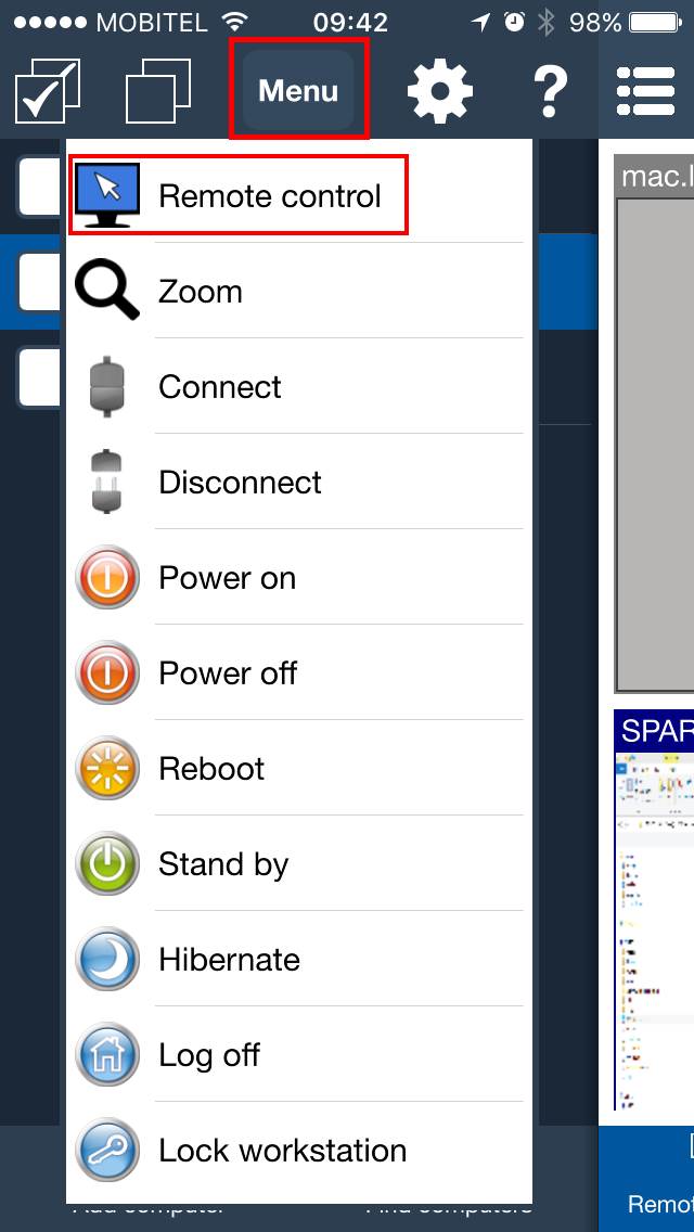 remote control action