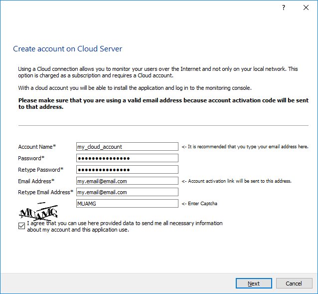 Create cloud account